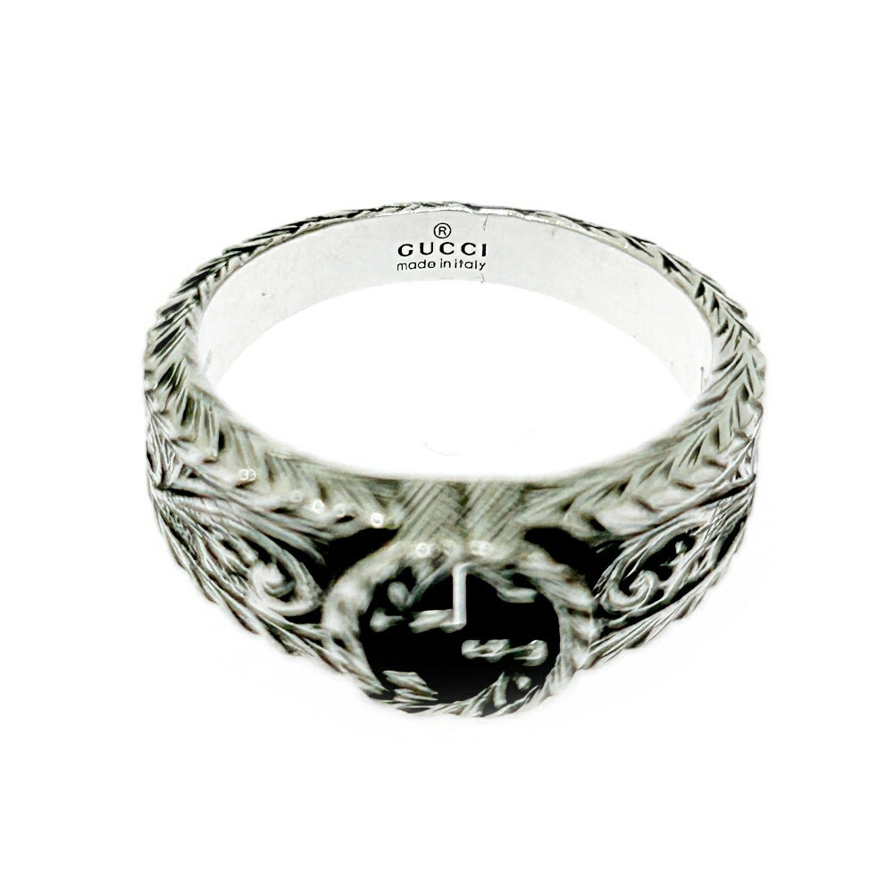 Gucci Silver Interlocking Gg Arabesque Ring - image 6